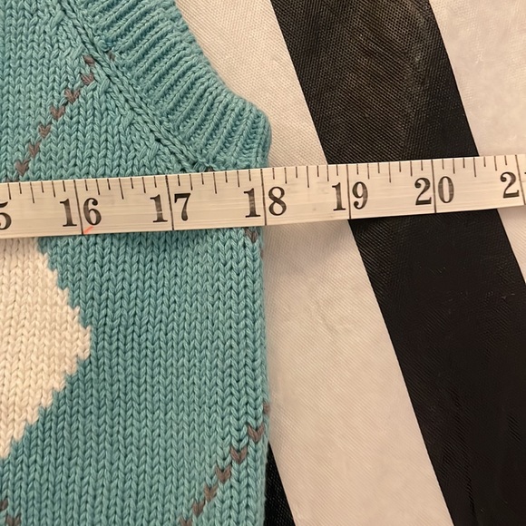 Lady La Mode Sz M Argyle Sweater Vest 100% Cotton Made in USA Vintage - Picture 5 of 6